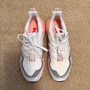 adidas Women's White and Pink Ultraboost Sneakers (worn once)